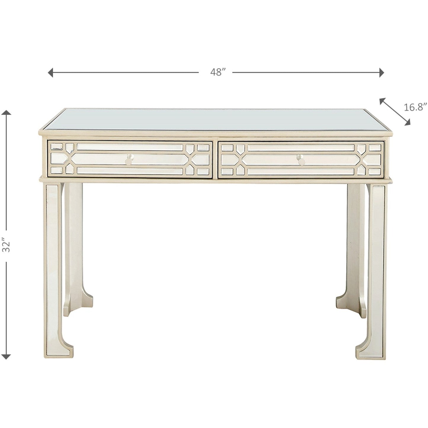 HomeRoots Regal Feel Console Table in Champagne Finish