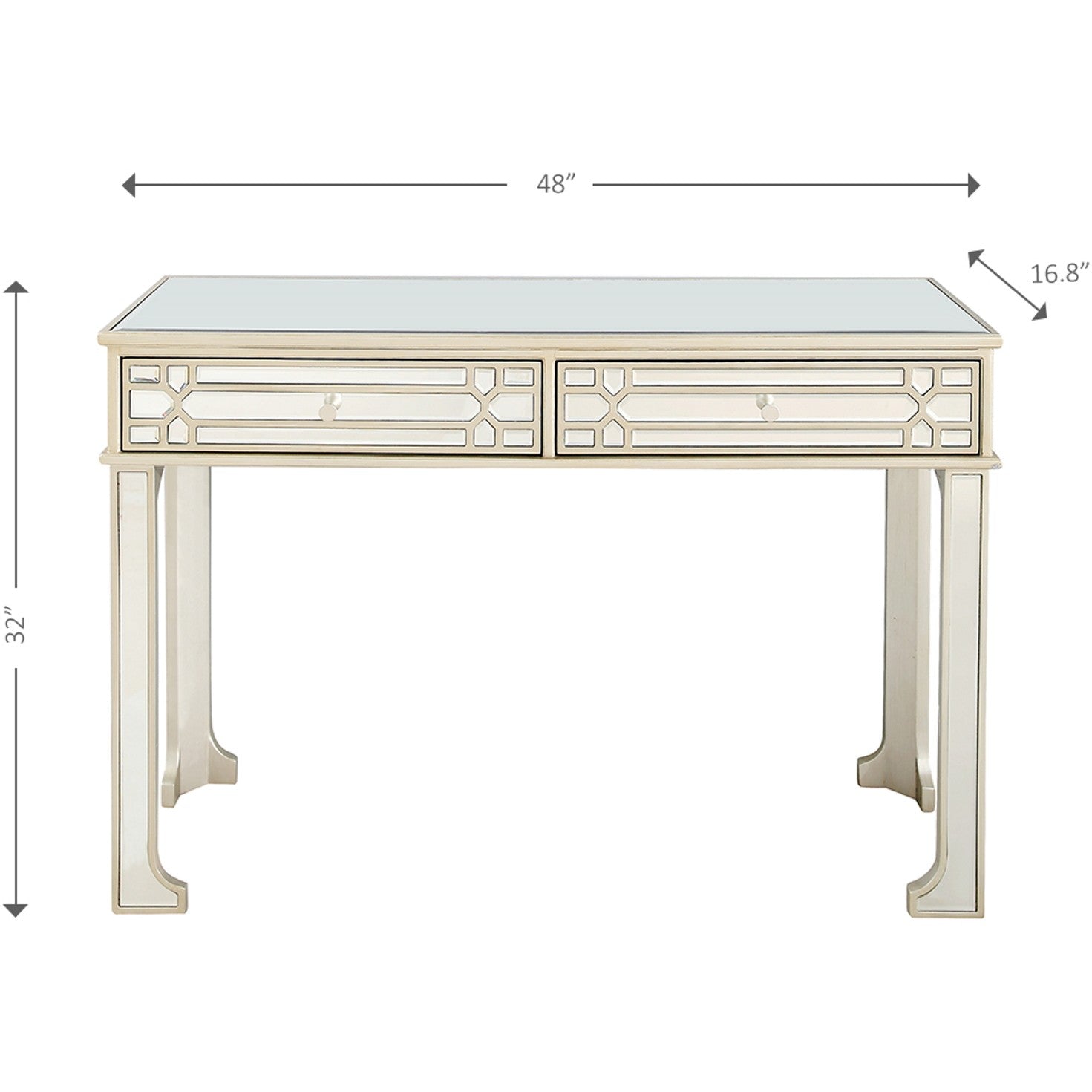 HomeRoots Regal Feel Console Table in Champagne Finish