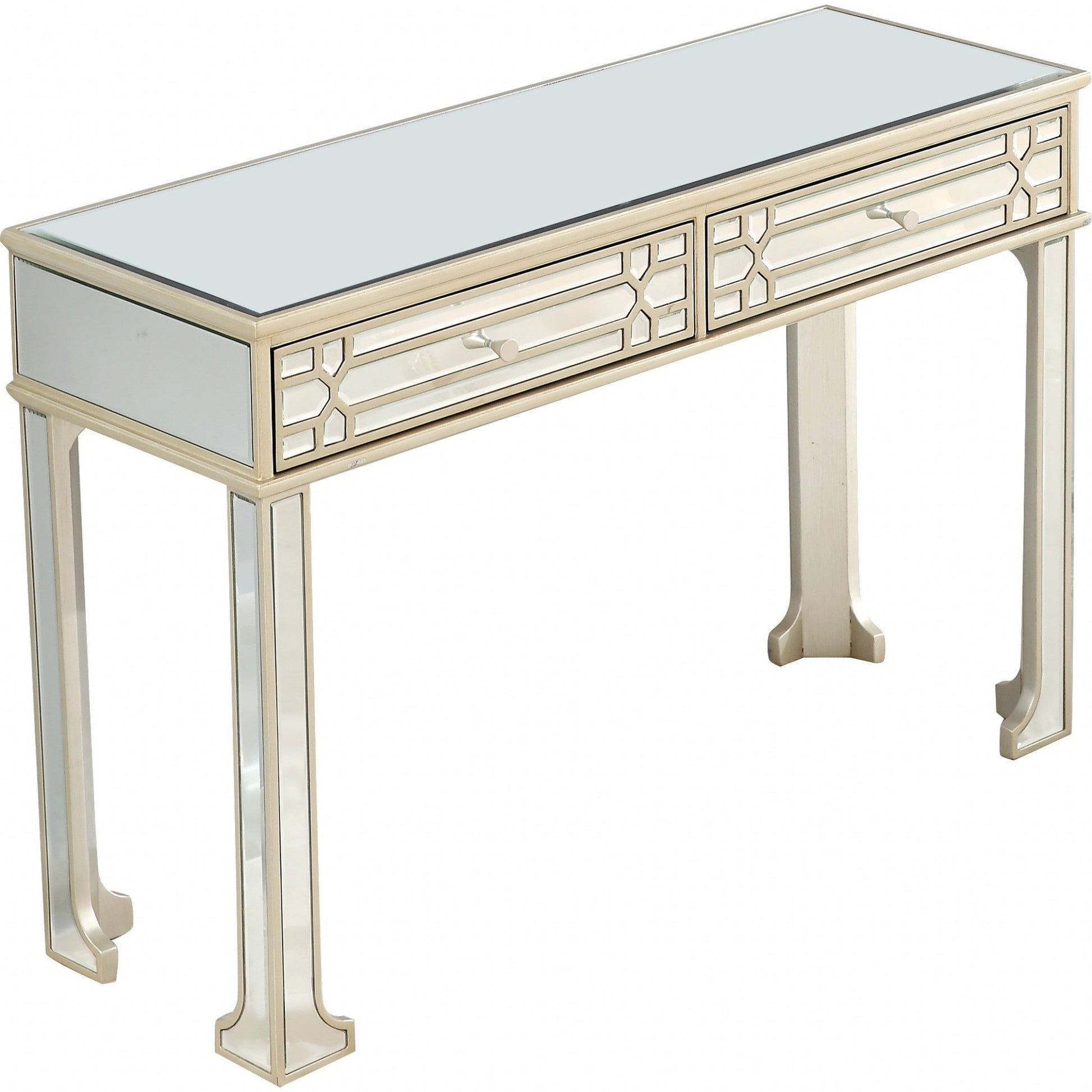 HomeRoots Regal Feel Console Table in Champagne Finish