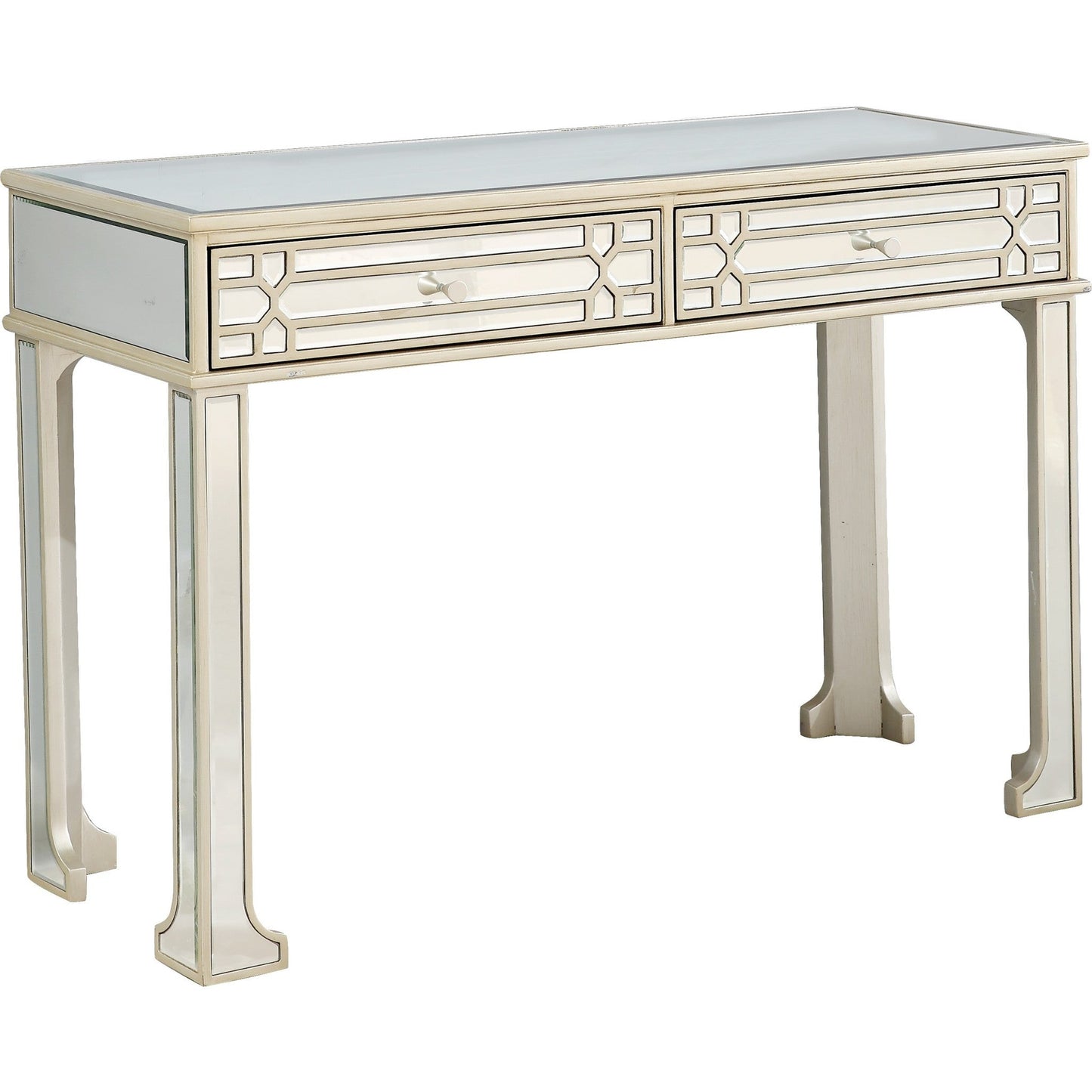 HomeRoots Regal Feel Console Table in Champagne Finish