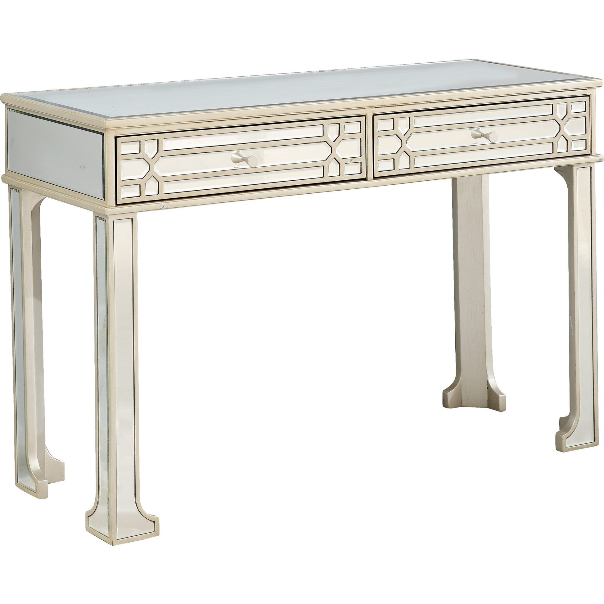 HomeRoots Regal Feel Console Table in Champagne Finish
