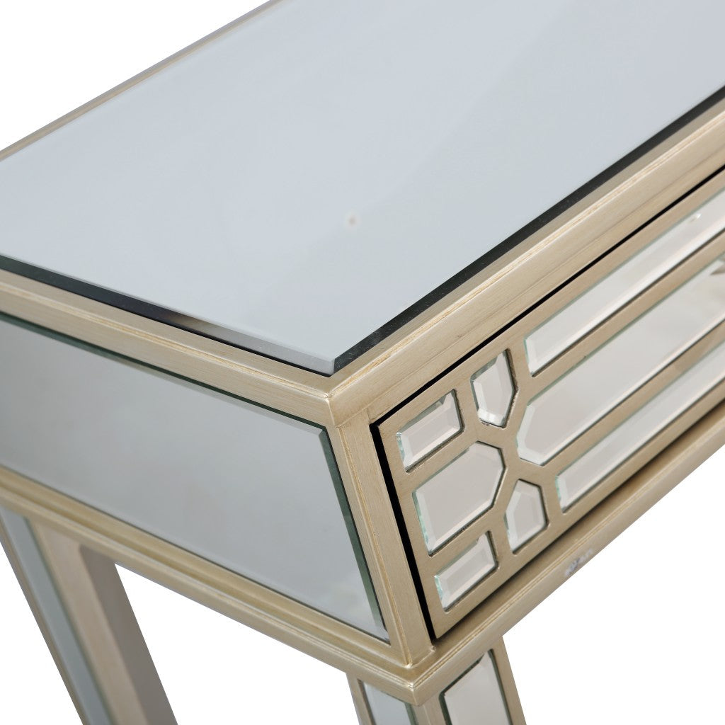 HomeRoots Regal Feel Console Table in Champagne Finish