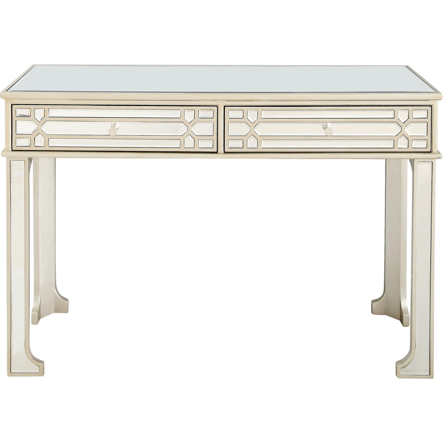 HomeRoots Regal Feel Console Table in Champagne Finish