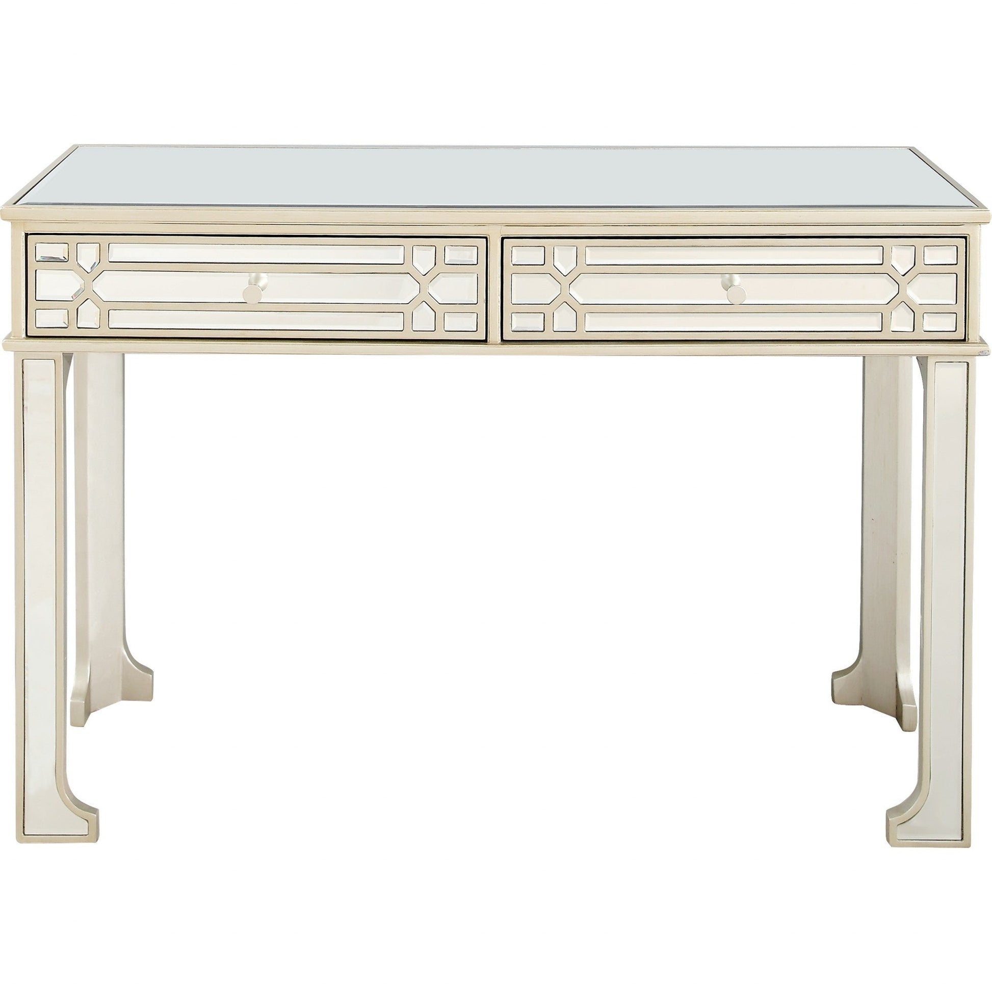 HomeRoots Regal Feel Console Table in Champagne Finish