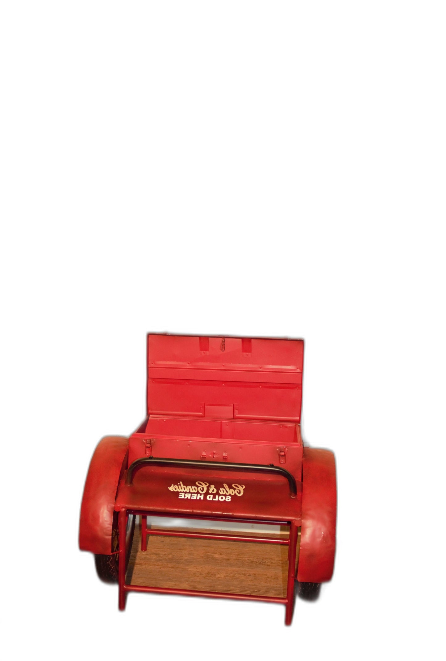 HomeRoots Retro Metal Delivery Box Accent Side Table in Red Finish