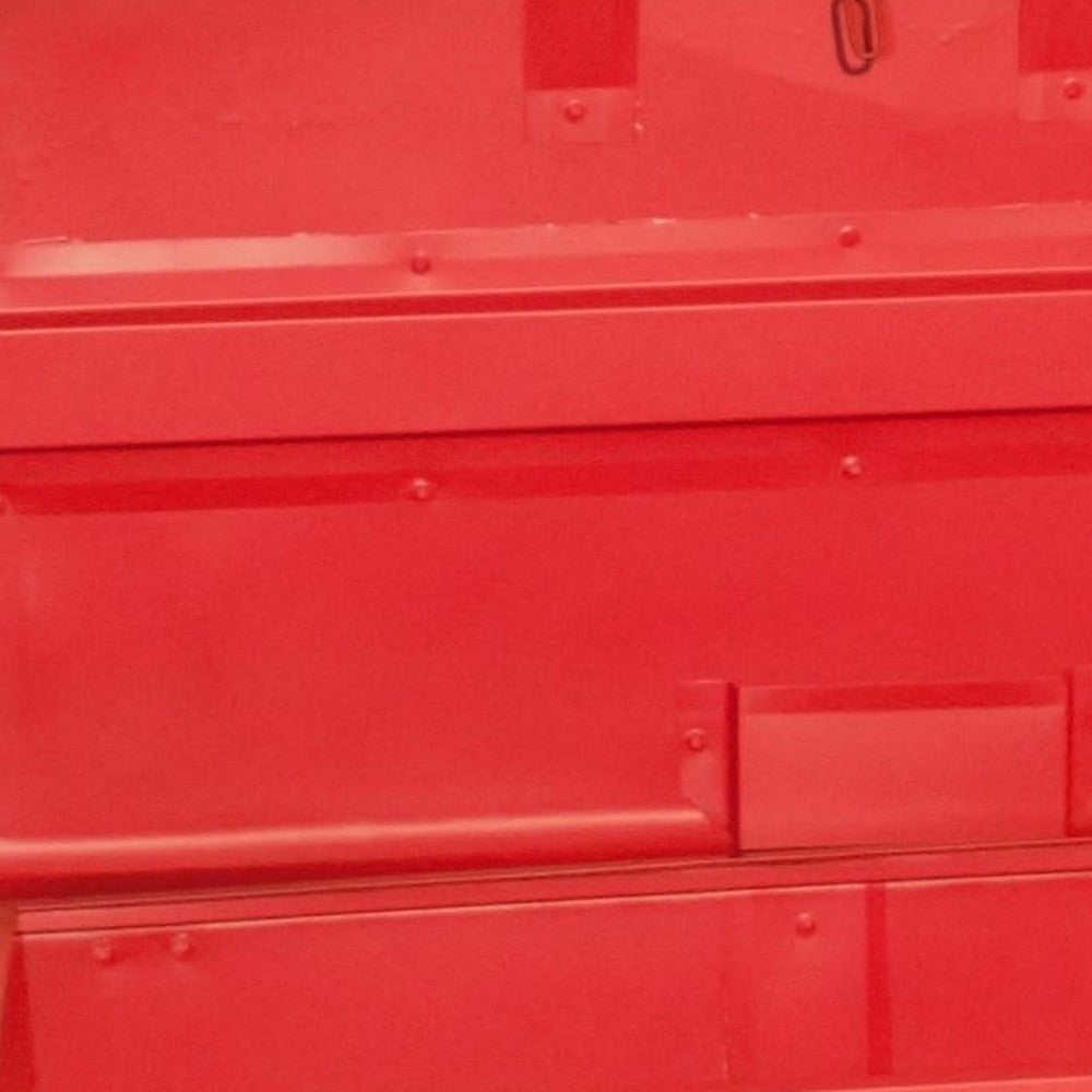 HomeRoots Retro Metal Delivery Box Accent Side Table in Red Finish