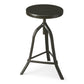 HomeRoots Revolving Round Stool in Black Iron Finish
