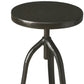 HomeRoots Revolving Round Stool in Black Iron Finish