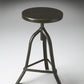 HomeRoots Revolving Round Stool in Black Iron Finish