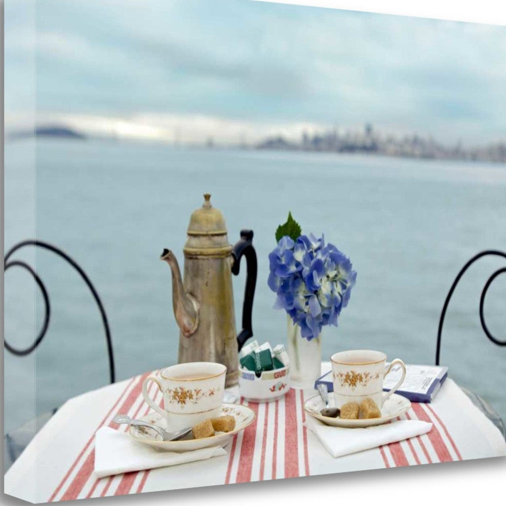 HomeRoots Romantic Brunch For Two Giclee 3 Wrap Canvas Wall Art