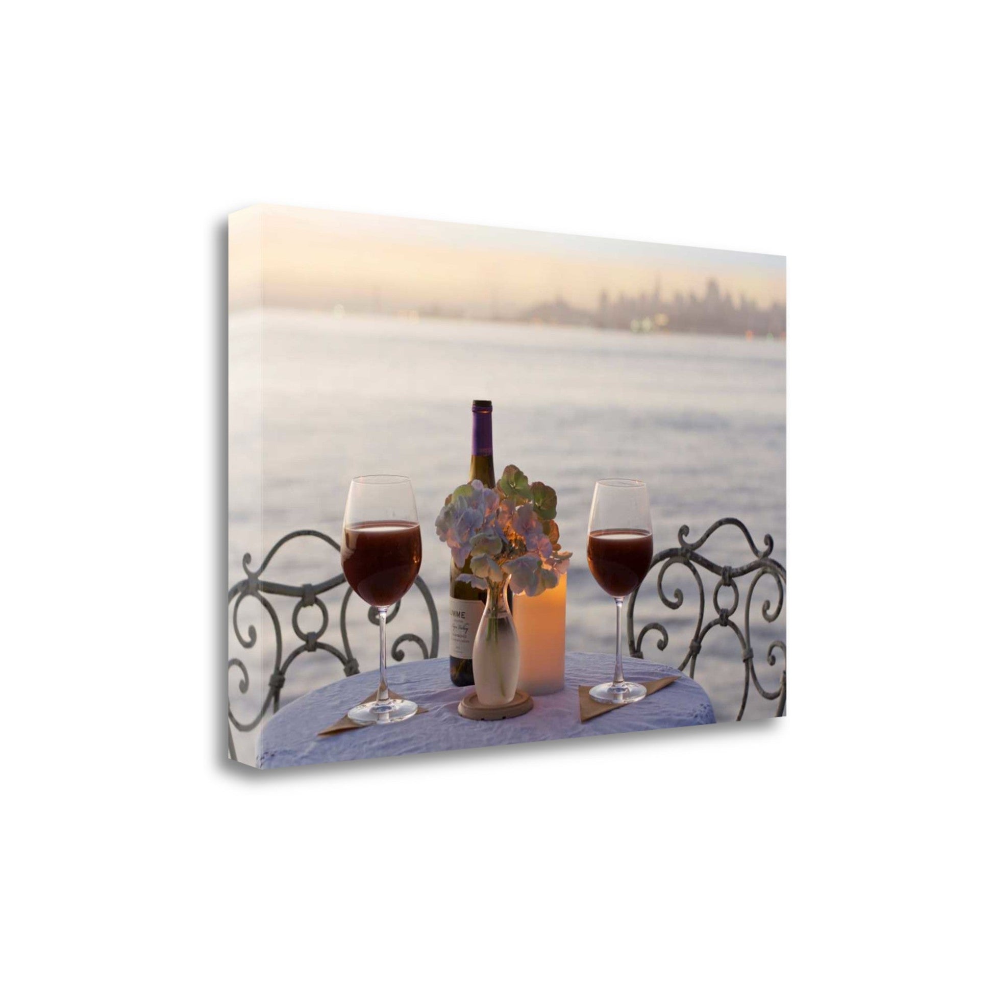 HomeRoots Romantic Sunset For Two City 3 Giclee Wrap Canvas Wall Art