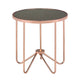 HomeRoots Rose Gold and Smokey Glass Top End Table