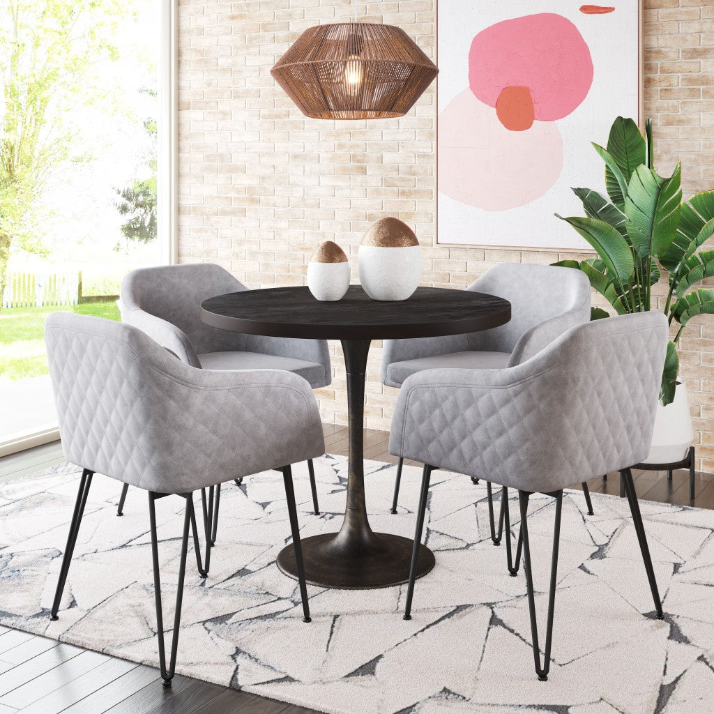HomeRoots Round Black Dining Table