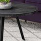 HomeRoots Round Black Reclaimed Wood with Black Metal Coffee Table