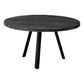 HomeRoots Round Black Reclaimed Wood with Black Metal Coffee Table