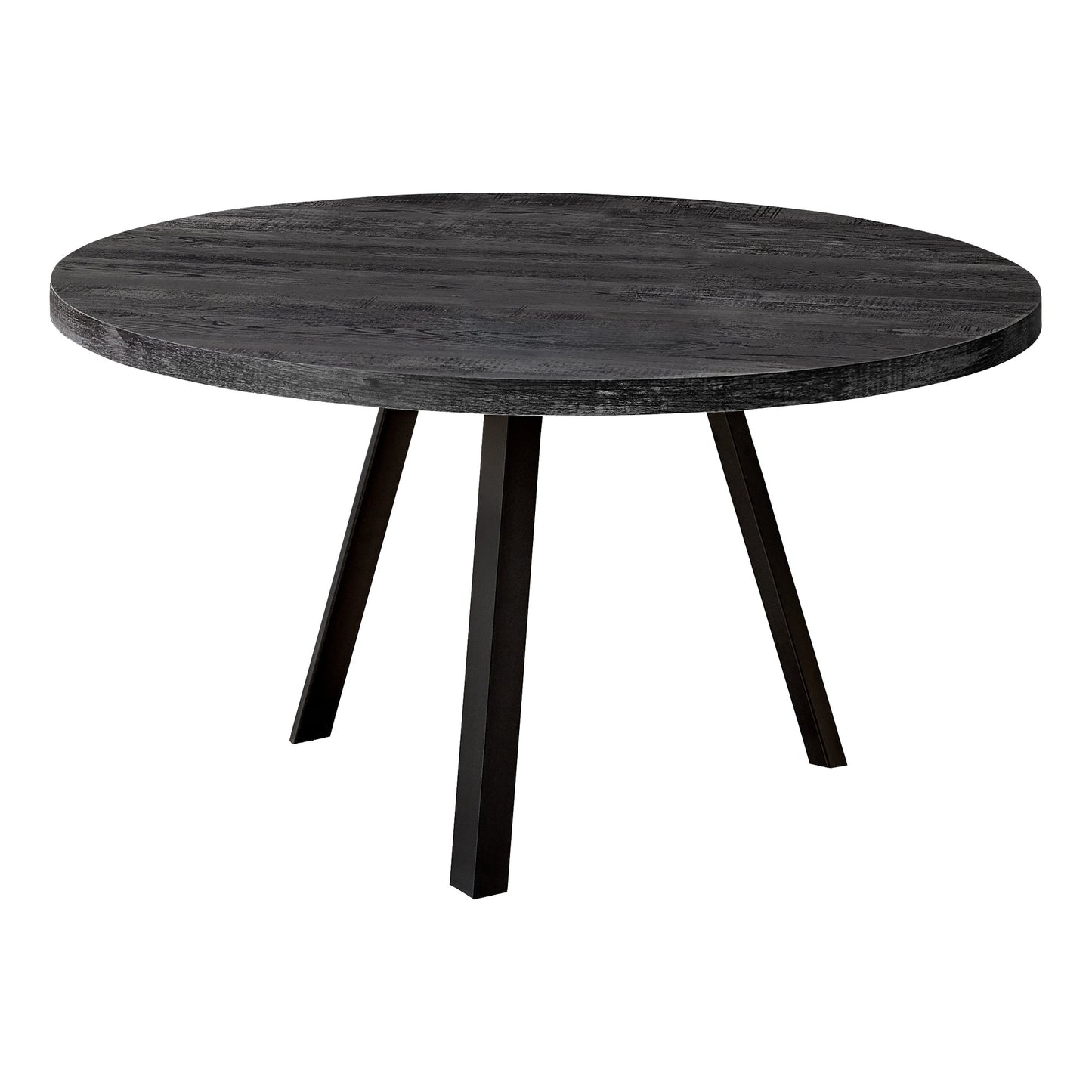 HomeRoots Round Black Reclaimed Wood with Black Metal Coffee Table