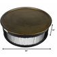 HomeRoots Round Drum Shaped Brass Coffee Table With Black Finish