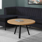 HomeRoots Round Golden Pine with Black Metal Coffee Table