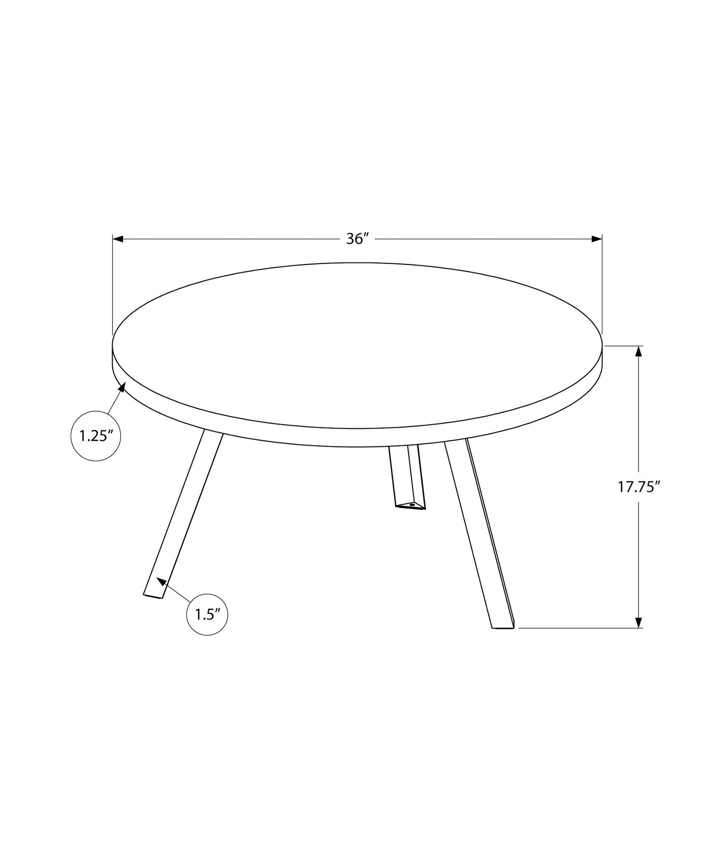 HomeRoots Round Golden Pine with Black Metal Coffee Table
