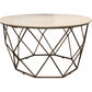 HomeRoots Round Mable and Iron Geometric Coffee Table