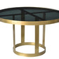 HomeRoots Round Modern Coffee Table in Black and Gold Finish