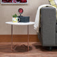 HomeRoots Round White Side Table with Rose Gold Iron Legs