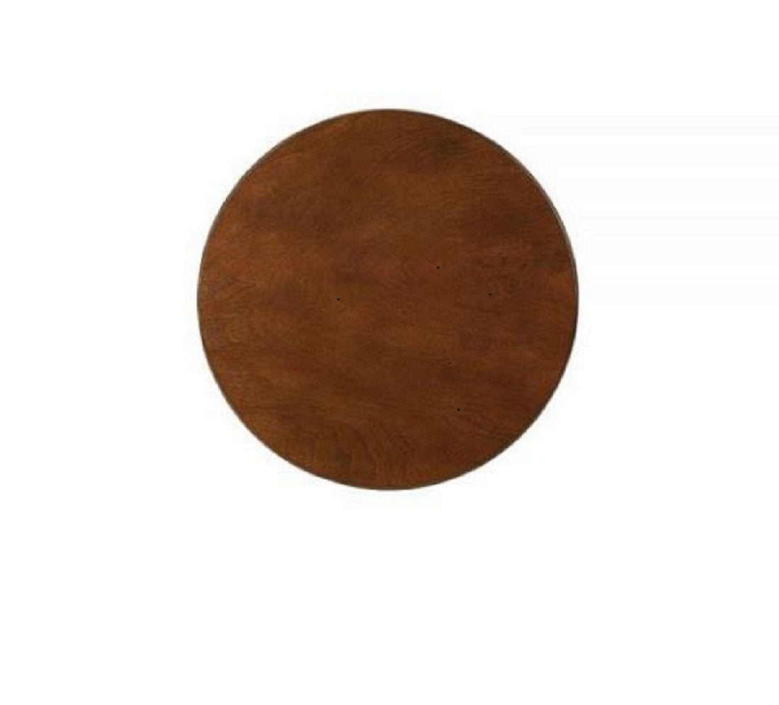 HomeRoots Round Wooden Side Table in Walnut Brown Finish
