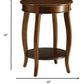 HomeRoots Round Wooden Side Table in Walnut Brown Finish