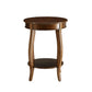 HomeRoots Round Wooden Side Table in Walnut Brown Finish