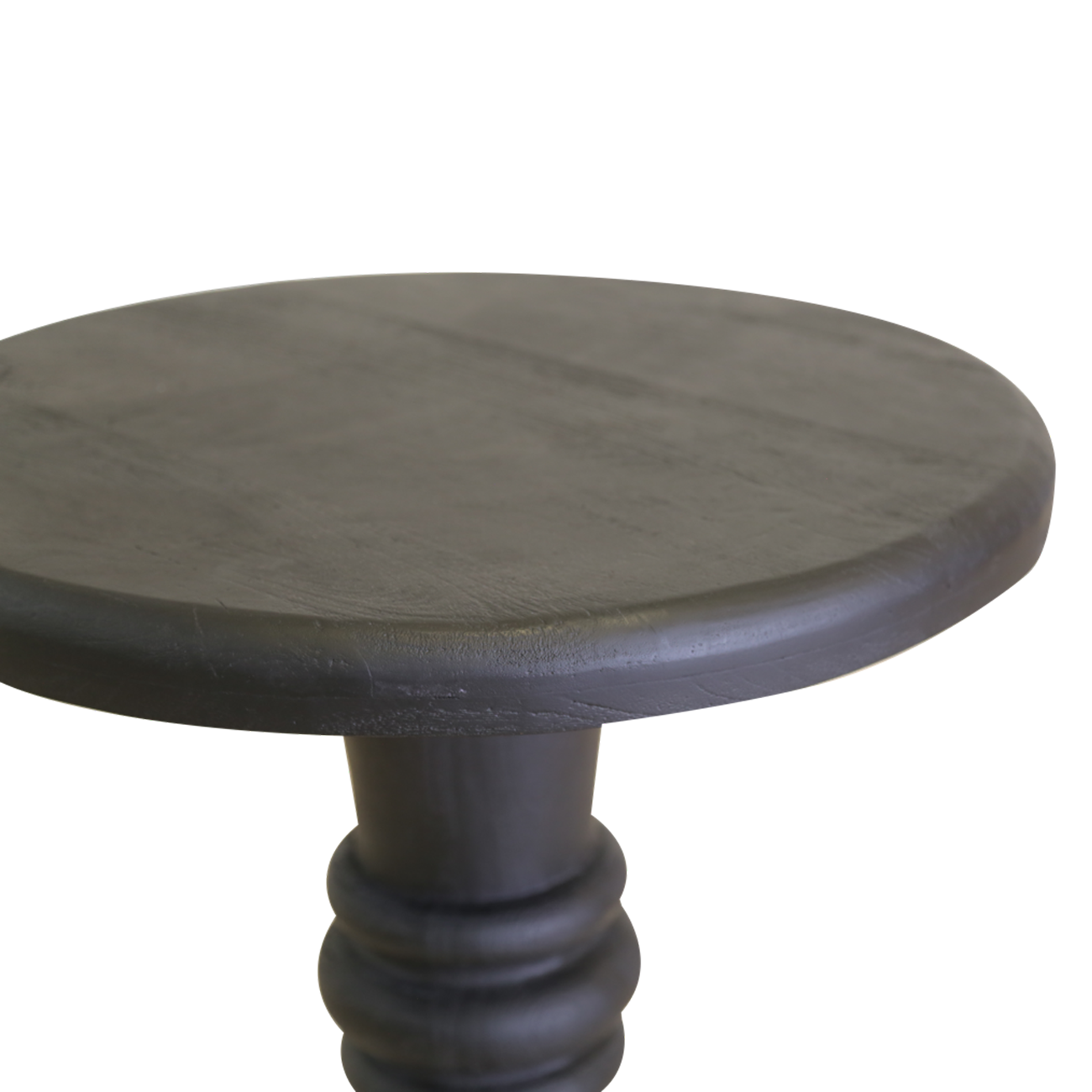 HomeRoots Rustic Black Pedestal End Table