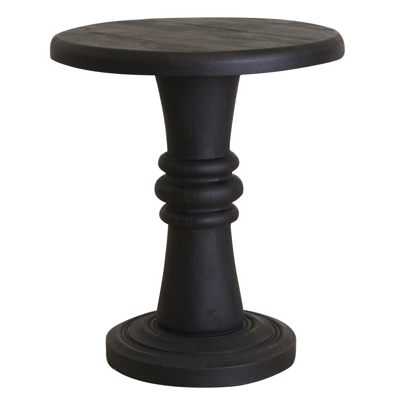 HomeRoots Rustic Black Pedestal End Table