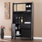 HomeRoots Rustic Black Tall Buffet Cabinet With Light Bamboo Finish