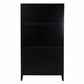 HomeRoots Rustic Black Tall Buffet Cabinet With Light Bamboo Finish
