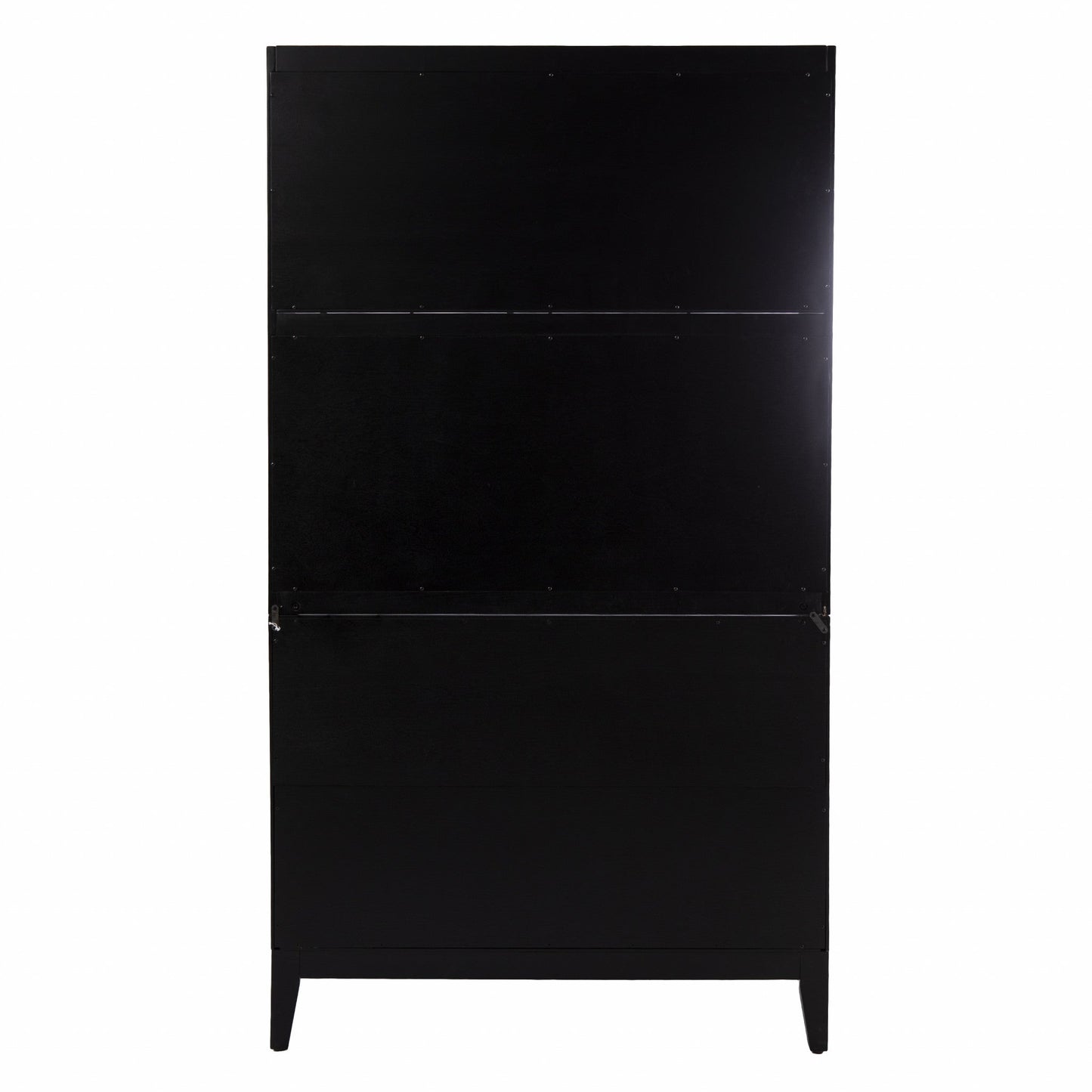 HomeRoots Rustic Black Tall Buffet Cabinet With Light Bamboo Finish