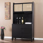 HomeRoots Rustic Black Tall Buffet Cabinet With Light Bamboo Finish