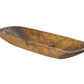 HomeRoots Rustic Brown And Natural Handcarved Thin Oval Centerpiece Bowl