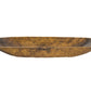 HomeRoots Rustic Brown And Natural Handcarved Thin Oval Centerpiece Bowl