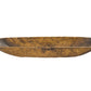 HomeRoots Rustic Brown And Natural Handcarved Thin Oval Centerpiece Bowl