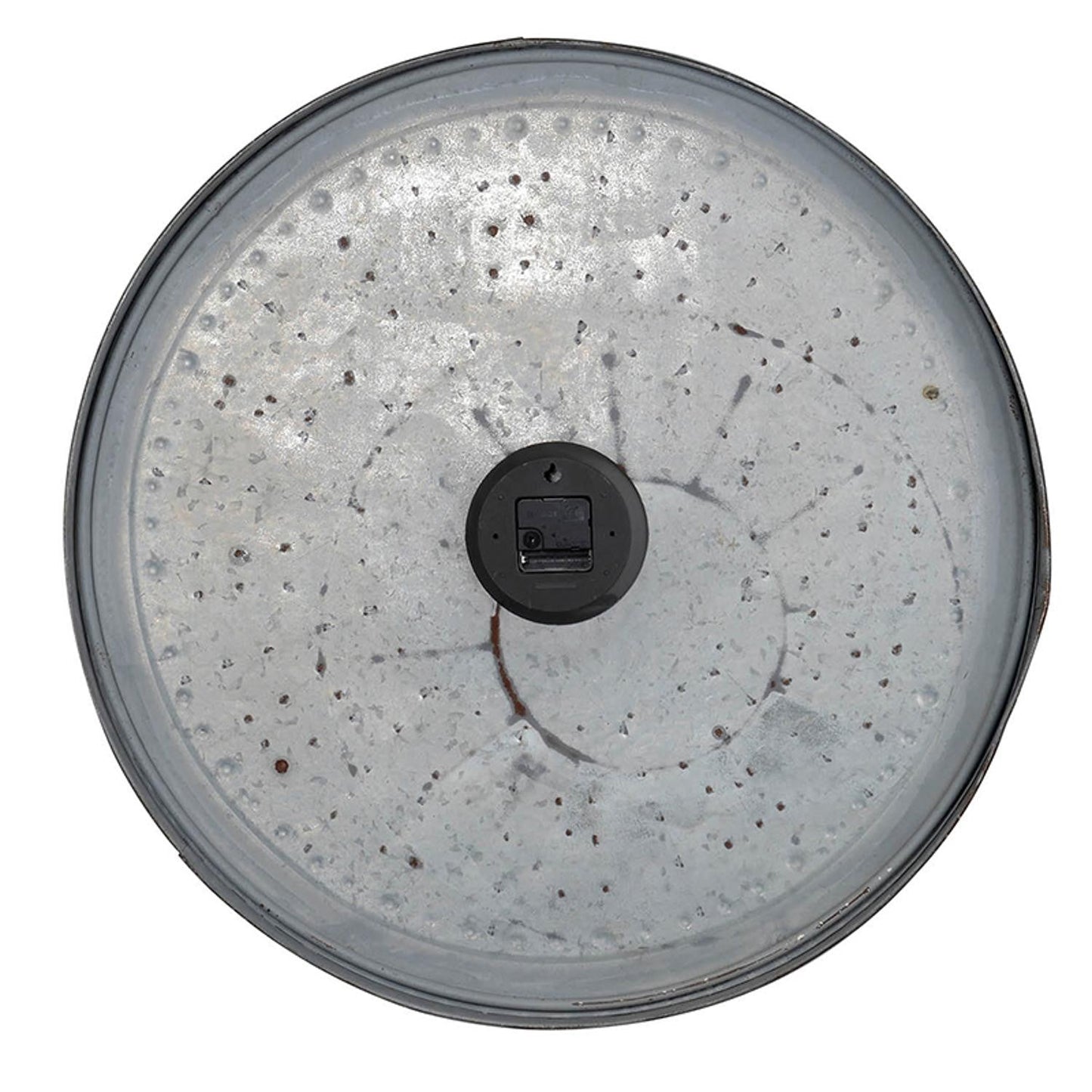 HomeRoots Rustic Farmhouse Distressed Tin Round Wall Clock