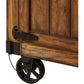 HomeRoots Rustic Farmhouse Rolling Kitchen Cart In Warm Tobacco Finish