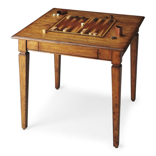 HomeRoots Rustic Game Table in Brown Finish