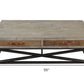 HomeRoots Rustic Handcrafted Wood And Iron Coffee Table in Natural Finish