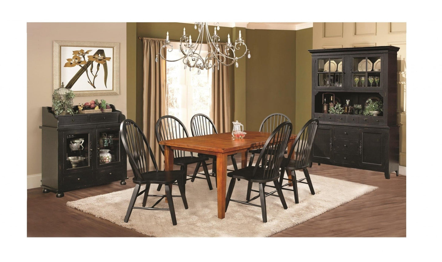 HomeRoots Rustic Modern Warm Tobacco Brown Hardwood Dining Table