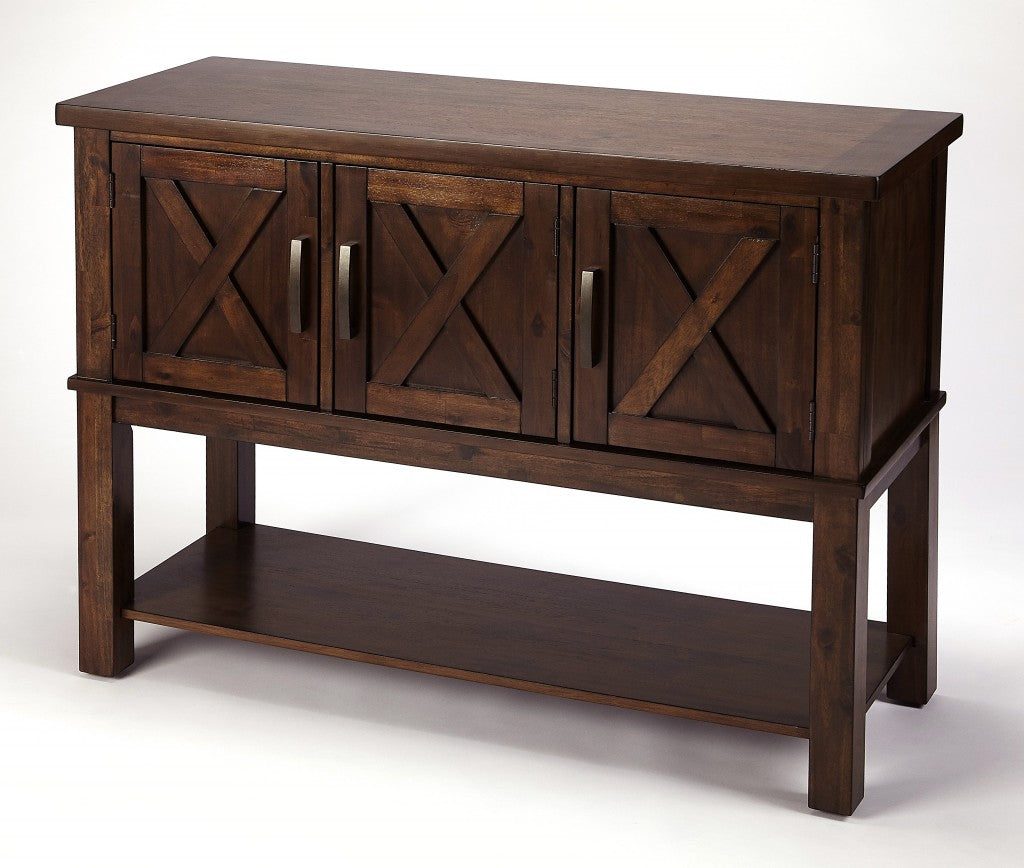 HomeRoots Rustic Natural Dark Brown Buffet Cabinet