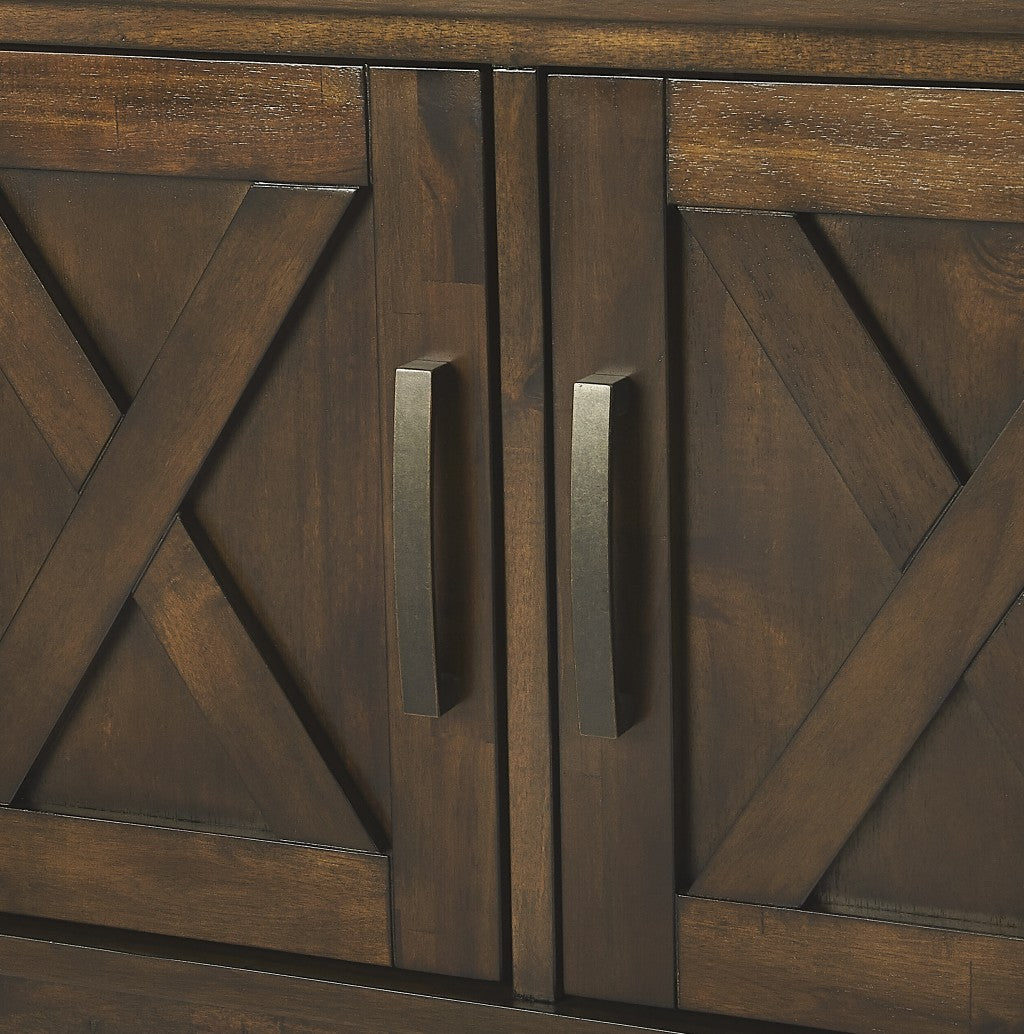HomeRoots Rustic Natural Dark Brown Buffet Cabinet