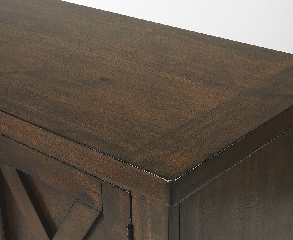 HomeRoots Rustic Natural Dark Brown Buffet Cabinet