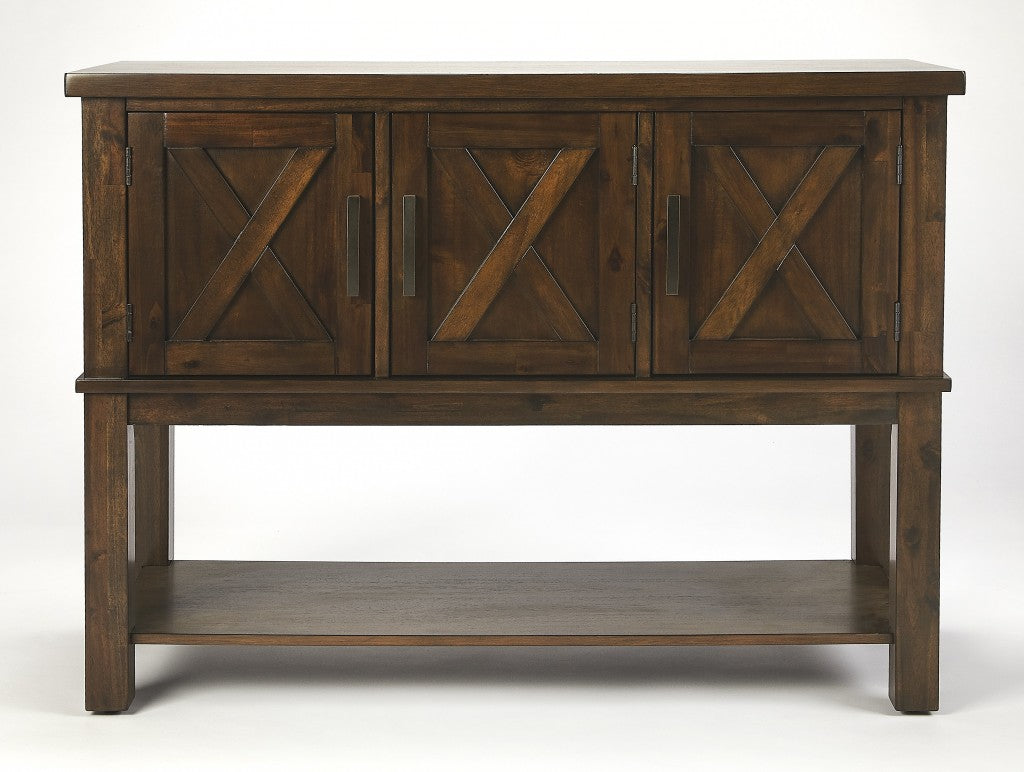 HomeRoots Rustic Natural Dark Brown Buffet Cabinet