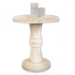 HomeRoots Rustic Natural Turned Pedestal End Table