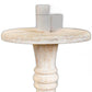 HomeRoots Rustic Natural Turned Pedestal End Table