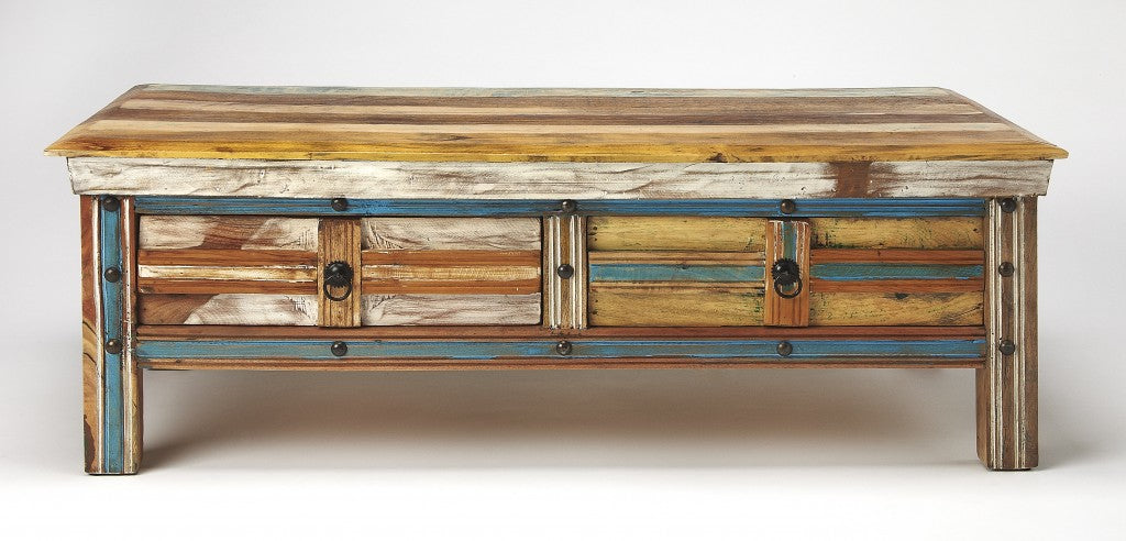 HomeRoots Rustic Painted Coffee Table